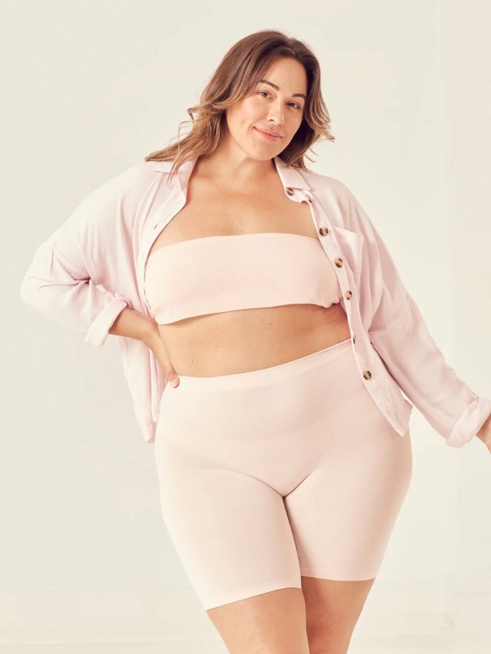 NEW The Thigh Society The WhispAir Cooling Anti-Chafe Slip Short Blush 9" M/L